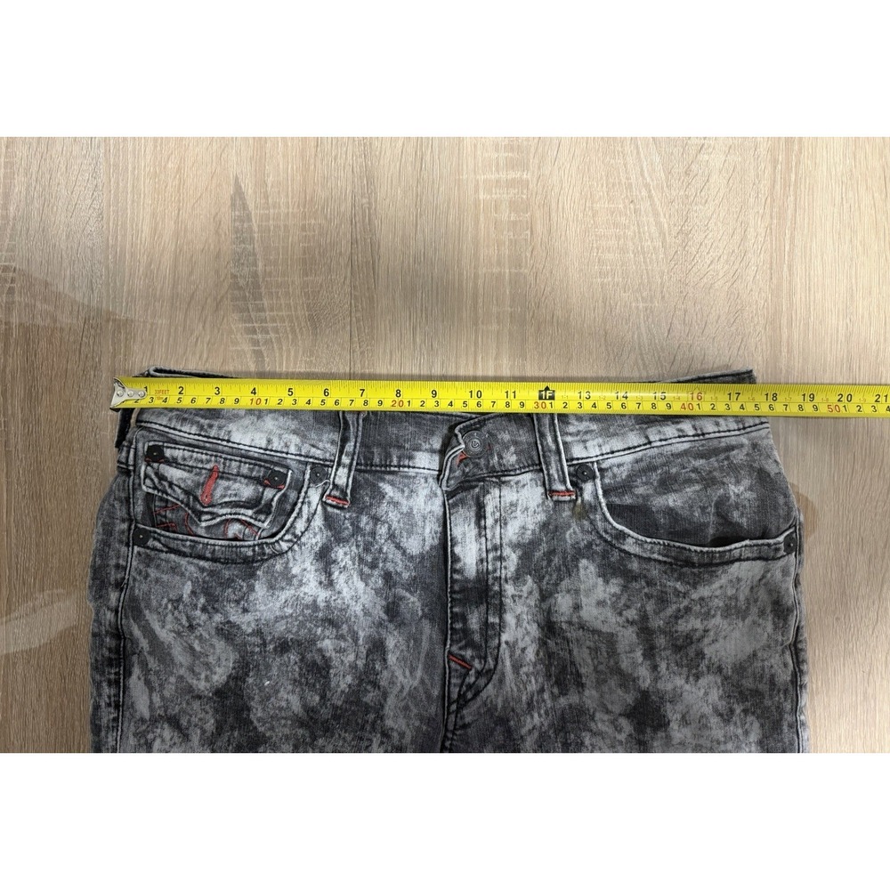 True Religion World Tour Straight Seat Acid Wash Men's Jeans Sz 36x32 Red stitch - Picture 6 of 10